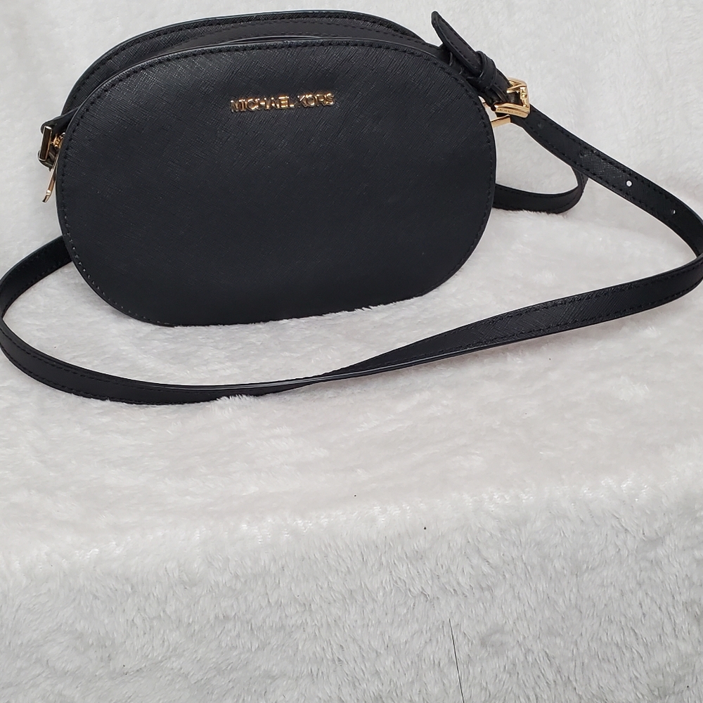 Michael Kors Set Travel Saffiano Leather Crossbody Bag Black